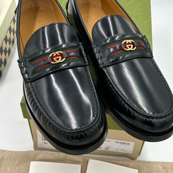 Men’s Gucci KAVEH interlocking G leather loafers size 12.5 made in Italy NWT - Picture 12 of 12
